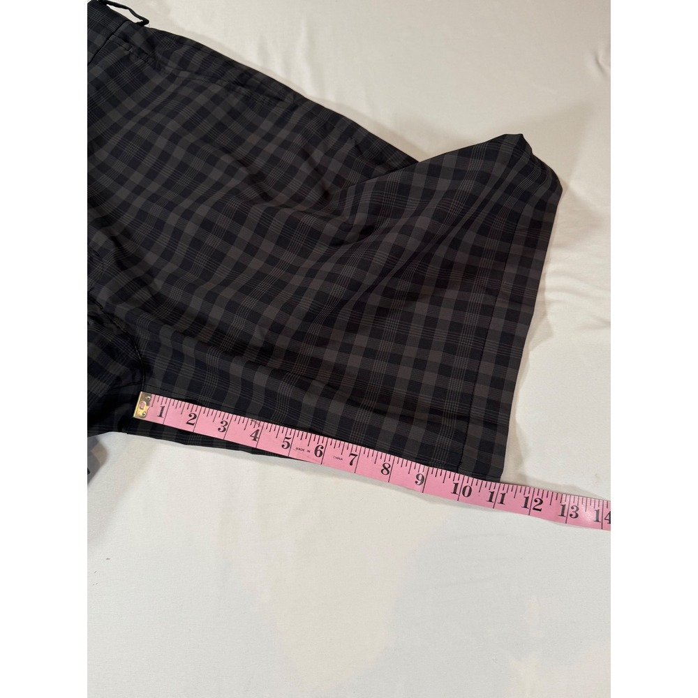 Nike Golf Dri-FIT Plaid Shorts Mens 34 Grey Black Check Flat Front Performance - Picture 5 of 6